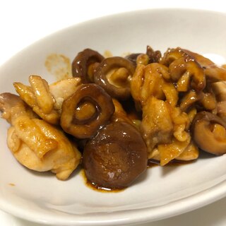 鶏肉と椎茸の甘辛炒め